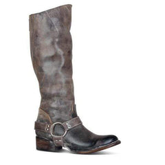 Snygga riddarstövlar i vanligt läder med högt rör 