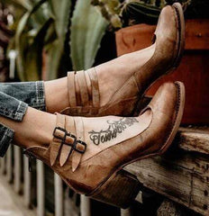 Casual Pure Color sadelstövlar med hög klack 