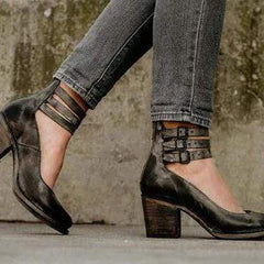 Casual Pure Color sadelstövlar med hög klack 