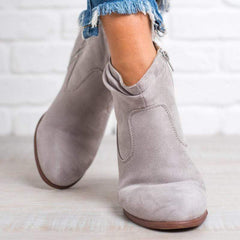 Mode fyrkantiga mellanklackskorna korta kängor