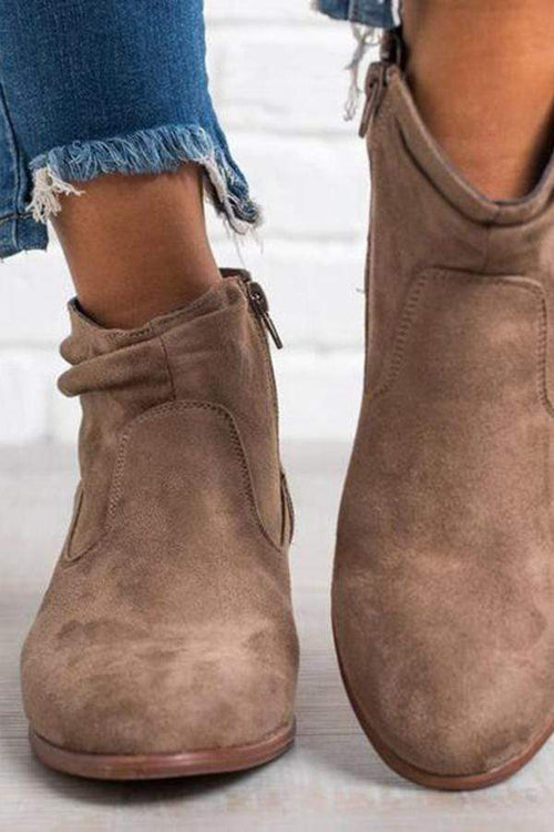 Mode fyrkantiga mellanklackskorna korta kängor