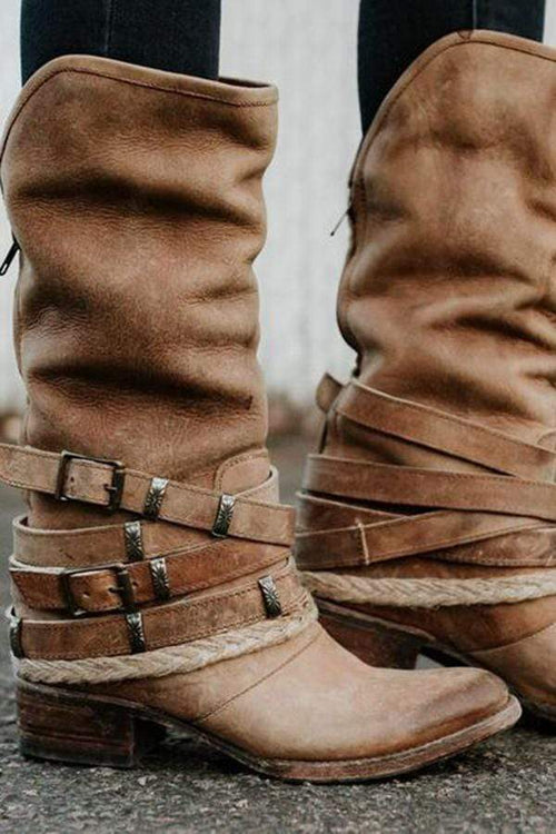 Mode stövlar med låg klack