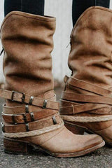 Mode stövlar med låg klack