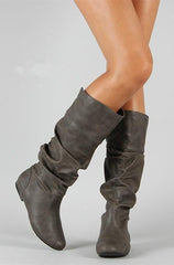 Mode Retro enfärgade stövlar med platt botten 