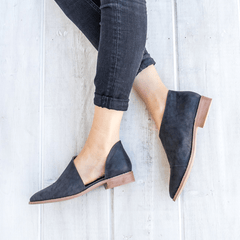 Mode Retro Spetsiga Grund Plattsula Skor 