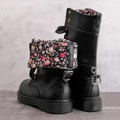 Höst Och Vinter Retro Flat Tonade Martin Boots 