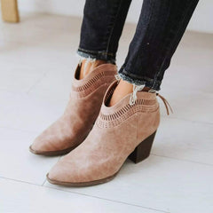 Europeisk stil Mode högklackade korta stövlar