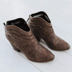 Europeisk stil Mode högklackade korta stövlar