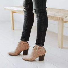 Europeisk stil Mode högklackade korta stövlar