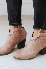 Europeisk stil Mode högklackade korta stövlar