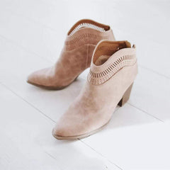 Europeisk stil Mode högklackade korta stövlar