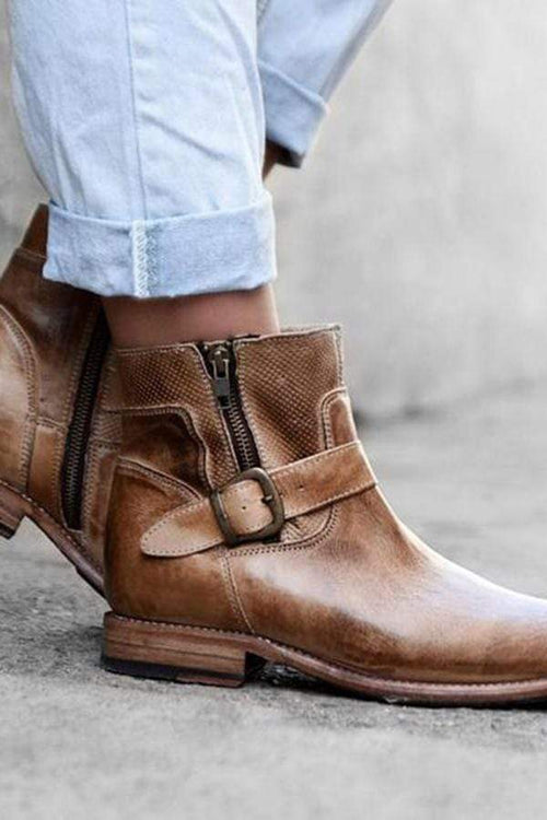 Mode flerfärgade Martin Boots med låg klack