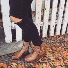 Mode flerfärgade Martin Boots med låg klack