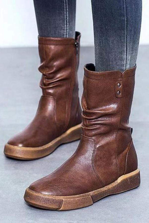 Mode Snygga lågklackade medelhöga Martin-stövlar