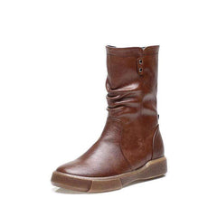 Mode Snygga lågklackade medelhöga Martin-stövlar