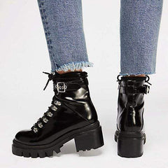 Mode vattentäta mellanhöga klackstövlar