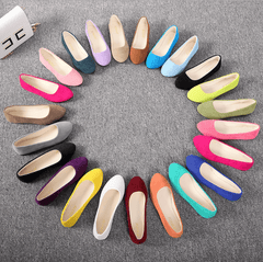 Pointed Flat Bottom Shallow Mouth Candy Color Shoes