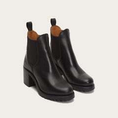 Snygga läderskor med hög klack för kvinnor