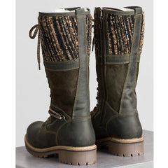 Snygga långa stövlar med låg klack för kvinnor