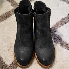 Snygga höststövlar med mellanklack ihåliga snidade kvinnor