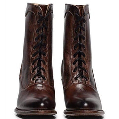 Vinter högklackat läderstövlar för kvinnor