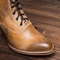 Vinter högklackat läderstövlar för kvinnor