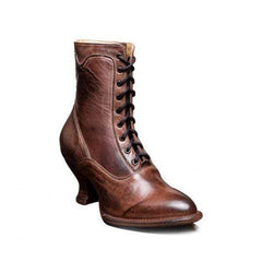 Vinter högklackat läderstövlar för kvinnor