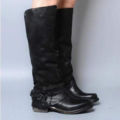 Snygga Vinter Kvinnor Sido Blixtlås Läder Stövlar i hög höjd