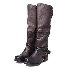 Snygga Vinter Kvinnor Sido Blixtlås Läder Stövlar i hög höjd