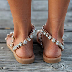 Bohemian Flat Peep Toe Casual Date Flat Sandaler 