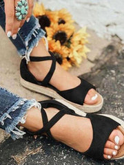 Summer Plain Open Toed Thicken Sole Sandal