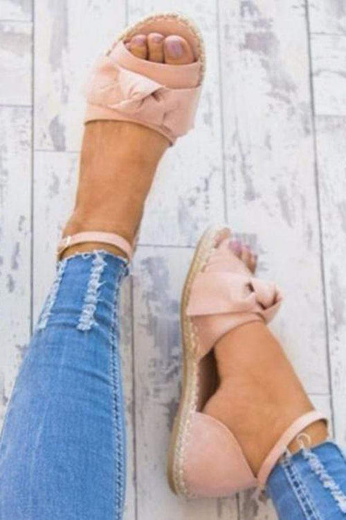 Flat Breathable Thick-Soled Hemp Straw Sandals