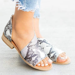 Peep Toe Leopard Sandals Casual Shoes