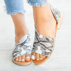 Peep Toe Leopard Sandals Casual Shoes