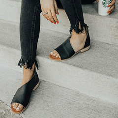 Peep Toe Leopard Sandals Casual Shoes