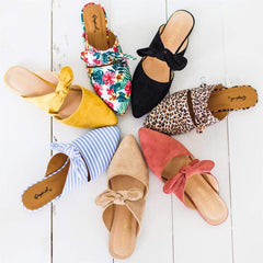 Fashion Pointed Bow Flat Slippers