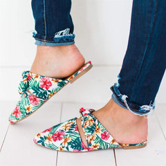 Fashion Pointed Bow Flat Slippers