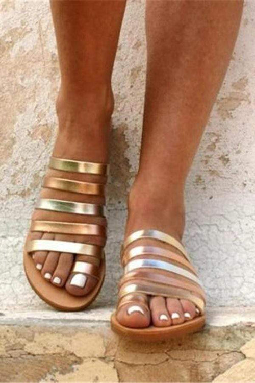 Mode Enkel Bekväma Flat Tofflor 