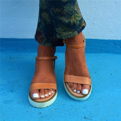 Fashion   Versatile Buckle With Platform Sandals