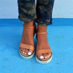 Fashion   Versatile Buckle With Platform Sandals