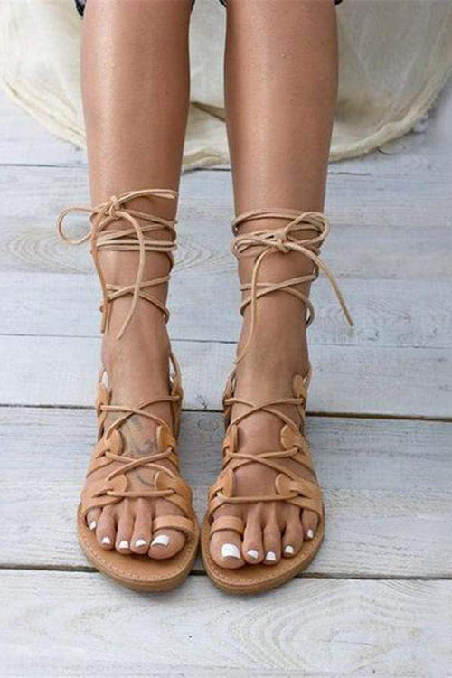 Roman Style Cross Straps Hollow Sandals