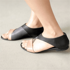 Fashion   Multi-Color Stitching Flat Sandals