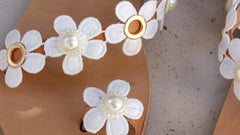 Vintage Flower   Cutout Flat Sandals