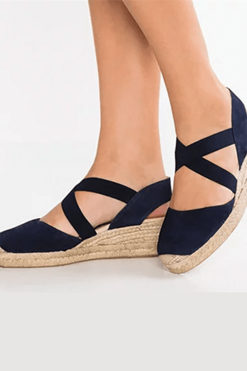 Fashion Straw   Wedges Casual Shoes
