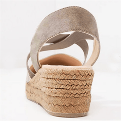 Fashion Straw   Wedges Casual Shoes