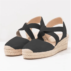 Fashion Straw   Wedges Casual Shoes