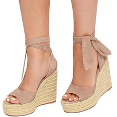 Fashion Wedge   Lace-Up Sandals