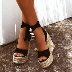 Fashion Wedge   Lace-Up Sandals