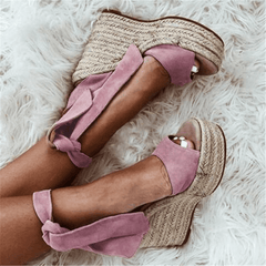 Fashion Wedge   Lace-Up Sandals