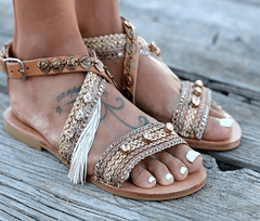 Metal   Decorative Buckle With Flat Sandals